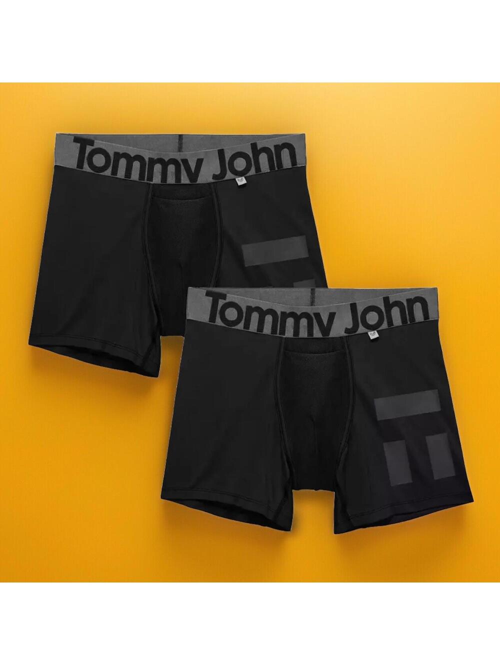 $50 Tommy John Men’s 360 Sport Hammock Pouch 6" Inseam Boxer Brief 2-Pack Sz S